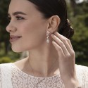 Pendientes largos novia diseño pétalos y lágrima final