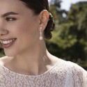 Pendientes largos novia de plata en diferentes tallas con circonitas