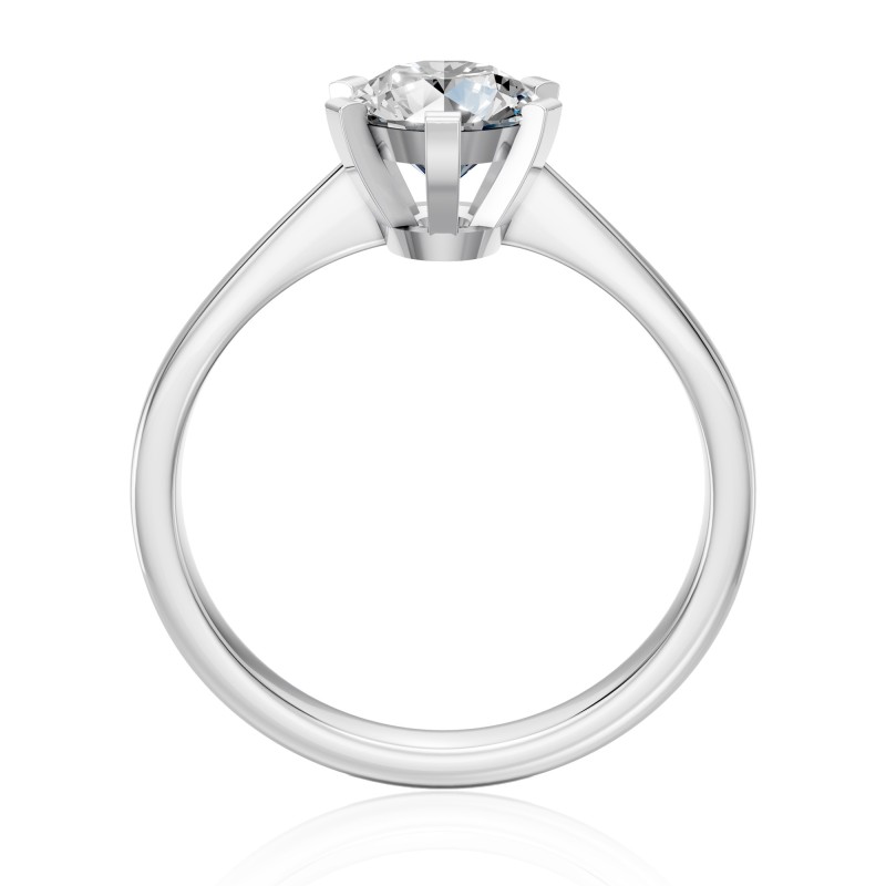Solitario Oro Blanco 18K Con Diamante Lab 1Ct