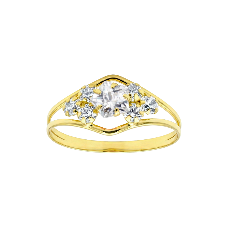 ANILLO DE ORO 18K Y CIRCONITAS
