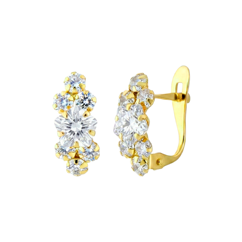 PENDIENTES DE ORO 18K Y CIRCONITAS