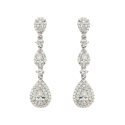 Pendientes largos novia de plata en diferentes tallas con circonitas