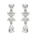 Pendientes novia diseño floral con cuarzos adamantinos.