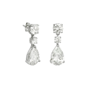 Pendientes de novia pequeños monocolor con circonitas