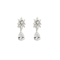 Pendientes de novia de plata pequeños festivos con diseño floral